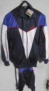 ADIDAS tracksuit, blue vintage deadstock track suit set jacket pants 80s 90s NWT - Picture 1 of 12
