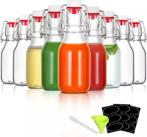 Confezione da 9 bottiglie di vetro swing top da 4 oz per birra domestica, kombucha, kefir e altro - Foto 1 di 8