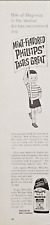 1964 Phillips' Milk Of Magnesia Mint Flavored Antacid & Laxative Print Ad