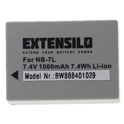 EXTENSILO Batteria per Canon NB-7L 1000mAh 7,4V