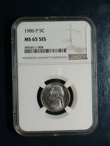 1986 P Jefferson níquel NGC MS65 CINCO PASOS COMPLETOS MONEDA 5C ¡CÓMPRALA AHORA! - Imagen 1 de 4