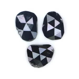 1.27 CT Natural Loose Slice Cut Diamond 6.65 MM Black Color Slice Diamond LQ2713 - Picture 1 of 8
