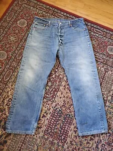 Vintage Levis 501xx Button Fly 34 Denim Blue Jeans - Picture 1 of 6