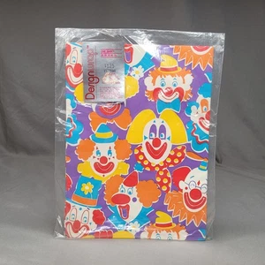 Vintage 1983 Clown Wrapping Paper Designwrap 30x40 Unused Made USA Circus Gift - Picture 1 of 10