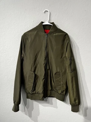 Killion 男式标准发行 MA-1 轰炸机拉链夹克橄榄绿色尺寸 大号L — 第 1/4 张图片