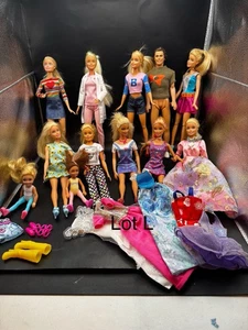 Barbie Dolls W/Ken Lot of 10 W/ Clothes Shoes Extra Accessories (Lot L ) Mattel - Picture 1 of 13