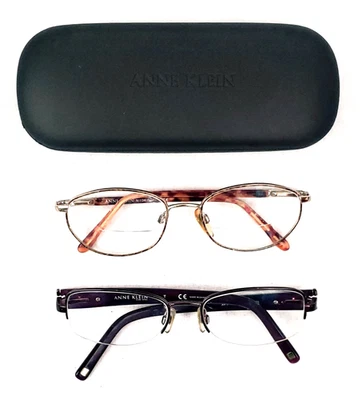 Lote de 2 pares de marcos de gafas para mujer Anne Klein New York con estuche hecho en Italia Foto 1 de 4