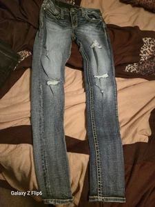 Daytrip Distressed Skinny Fit Blue Jeans Damen Gr. 26S - Bild 1 von 4