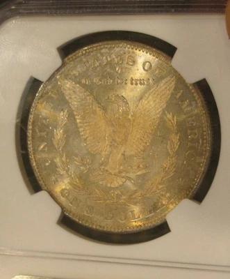 1878 Morgan silver dollar - NGC MS 64, gold toning both sides, near PL, 5116 - Image 1 of 4