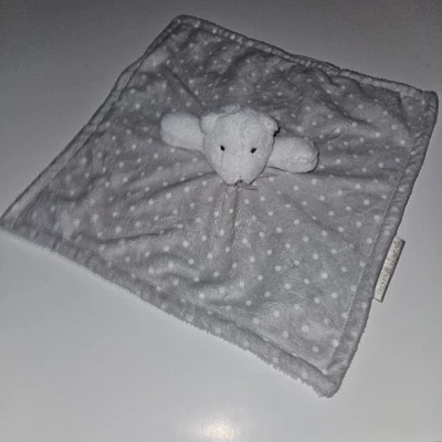 Mantas y más allá gris blanco oso de peluche Lovey polar peluche bebé juguete lunares Foto 1 de 4