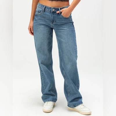 RSQ Low Rise Loose Straight Jeans Medium Wash Size 29 - Image 1 of 4