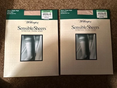 Lote de 2 Medias Worthington Sensibles Puras Elastizadas Hasta el Muslo Puntera Reforzada Foto 1 de 2