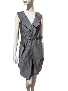 Mini Vestido Y2K Lida Baday Mezcla Seda 10 Pliegues Vanguardia Brutalista Minimalista - Imagen 1 de 6