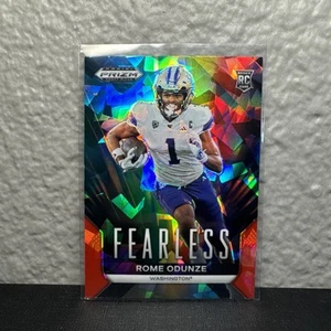 2024 Panini Prizm Draft Picks - Fearless Red Ice Prizm #F-RO Rome Odunze (RC) - Picture 1 of 2