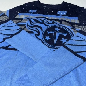Tennessee Titans NFL Team Apparel Long Sleeve Blue Knit Sweater Light Up - Large - Picture 1 of 8