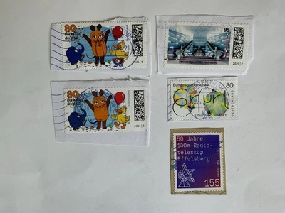5 Germany stamps~2021~Die Mous+Hamburg Ubahn+garden show+radio-telescope 50 year - Image 1 of 4