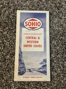 1956 Standard Oil Of Ohio SOHIO Road Map: Central & Western US USED - Picture 1 of 2