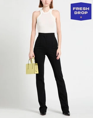 PVP €398 MAX MARA Pantalón IT44 US8 UK12 L Negro Cintura Alta Elastizado Foto 1 de 4