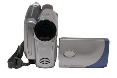 Canon DC210 35x Optical Zoom DVD Camcorder Silver And Camera Case - Image 1 of 4
