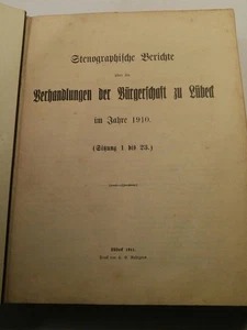 Stenographische Berichte über die Verhandlungen der Bürgerschaft zu Lübeck im Ja - Bild 1 von 5