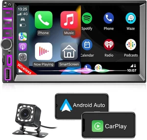 Radio Doble DIN Con Inalámbrico Carplay Inalámbrico Android Auto Radio Con Panta - Imagen 1 de 12