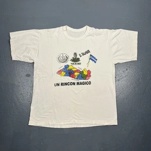 Vintage 90s El Salvador Souvenir Tshirt XL White Single Stitch Thrashed VTG - Picture 1 of 12