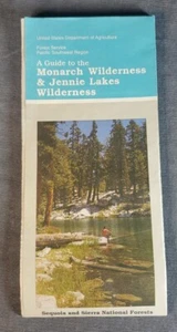 1991 USDA Guide To The Monarch & Jennie Lakes Wilderness Areas Map - Picture 1 of 4