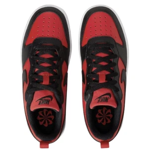 Nike GS Court Borough Low Recraft DV5456-600 – Red White Black Youth Sneakers - Picture 1 of 4