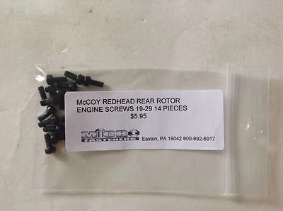 McCOY 19 RED HEAD REAR ROTOR ORIGINAL TYPE SCREW SET NIP - Image 1 of 2