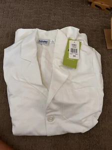 Landau Unisex Mid-Length White Lab Coat- Size 34 - Picture 1 of 1