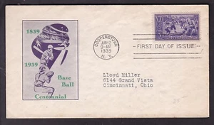 CENTENNIAL OF BASEBALL, COOPERSTOWN N.Y., 1939, F.D.C. - Picture 1 of 1