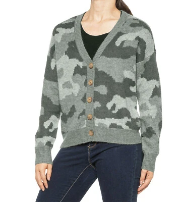 Cárdigan para mujer Lucky Brand Forrest chaqueta camuflada lana manga larga talla L NUEVO Foto 1 de 4