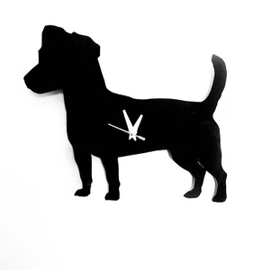 Jack Russell Dog Wall Clock in Black Acrylic MW - Picture 1 of 2
