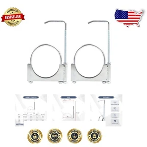 4-Inch Universal Exhaust Clamp & Muffler Hanger - Set of 2 for Durability - Picture 1 of 8