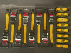 8 CAT 1-1/2" x 16' Nylon Ratchet Tie Down Straps 3300 lbs ATV Motorcycle Bucket - Picture 1 of 8