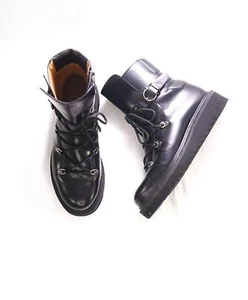 $1,295 SALVATORE FERRAGAMO - "ELIMO" Combat Style Boots - 9 M US (WOMEN) - Picture 1 of 5