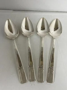 *VINTAGE ONEIDA SET OF 4 LARGE SERVING SPOONS,"GLENOBLE" SILVERPLATE #VT30 - Picture 1 of 7
