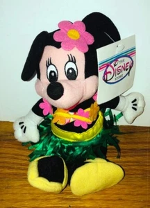 Disney Store Hula Minnie Mouse Mini Bean Bag Plush Doll Stuffed Animal NWT - Picture 1 of 1
