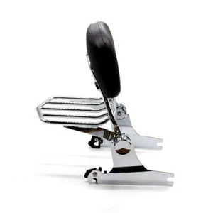 Chrome Backrest Sissy Bar Pad Luggage Rack For Harley Softail Custom 06-18 - Picture 1 of 14