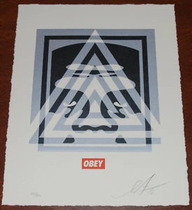 Shepard Fairey Top Icon Pyramid Letterpress Art Print S/# 450 1st Ed 2016 Poster - Picture 1 of 4