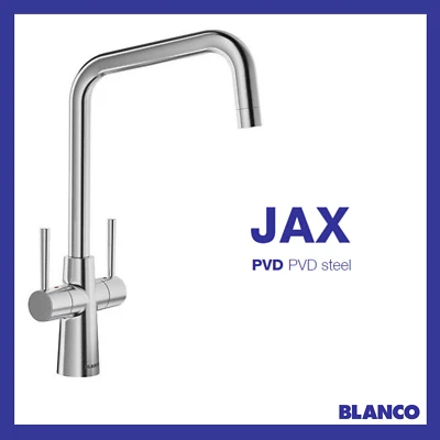 BLANCO JAX PVD STEEL TAP Kitchen Tap Blanco Tap PVD Steel Tap Twin Levers Modern - Image 1 of 4