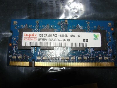 HYNIX HYMP112S64CR6-S6 AB  DDR2-800  PC2-6400S  SODIMM 1GB MODULE - Image 1 of 2