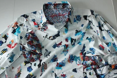 Camisa Robert Graham Trabajo en Progreso Bordada RP201001CF Clásica LS Grande L Foto 1 de 4