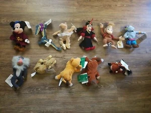 Lotto peluche mini bean bag vintage Disney Re Leone Aladdin Fantasia nuovo con etichette - R1013-A - Foto 1 di 5