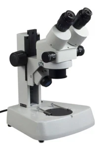 Microscopio ZOOM estéreo binocular base grande 7X-45X con luces halógenas dobles - Imagen 1 de 3