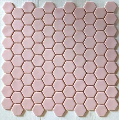 Pink Hexagon Wall & Floor  Mosaic Tile - Image 1 of 4