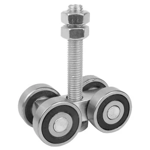 Barn Door Rollers 4 Wheel Trolley Assembly Roller Heavy Duty Sliding Door Hanger - Picture 1 of 12