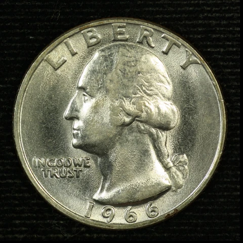 Washington SMS Clad Quarter. 1966. AU. Lot # 9042-61-108 Cover