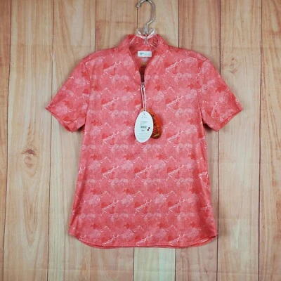 Camisa Greg Norman Mujer Talla Pequeña Poliéster Cuarto Cremallera Manga Corta Foto 1 de 4