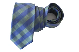 BANANA REPUBLIC MEN'S TIE GREEN, BLUE/GEOMETRIC Width: 2.50" Length: 59" SILK - Picture 1 of 3
